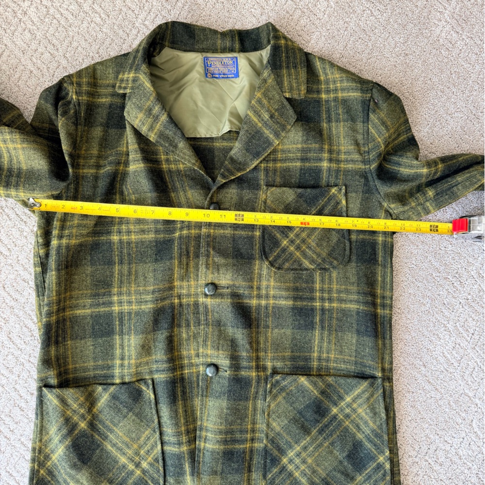 Pendleton Vintage Men’s 100% Virgin Wool Plaid Shirt Jacket 60’s-70’s. Size M - Picture 5 of 7